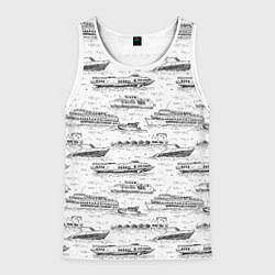 Майка-безрукавка мужская Корабли на Неве, цвет: 3D-белый