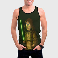 Майка-безрукавка мужская Рик - магистр-джедай, цвет: 3D-черный — фото 2