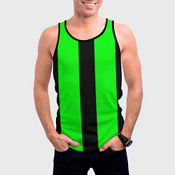 Майка-безрукавка мужская Color green black line, цвет: 3D-черный — фото 2