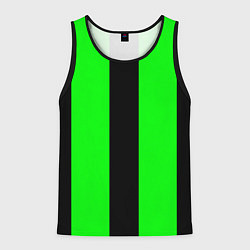 Майка-безрукавка мужская Color green black line, цвет: 3D-черный