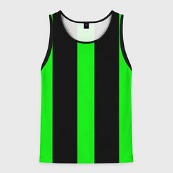 Мужская майка без рукавов Color green black lines