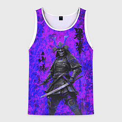 Майка-безрукавка мужская Призрак самурай - неоновые краски, цвет: 3D-белый