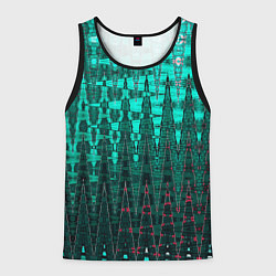 Майка-безрукавка мужская Нефритовый зелёный абстракция, цвет: 3D-черный