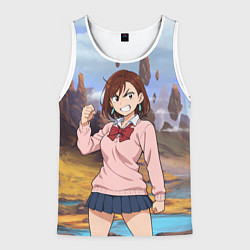 Майка-безрукавка мужская Сиратори Айра злая - Дандадан, цвет: 3D-белый