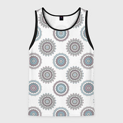 Майка-безрукавка мужская Круглый разноцветный узор мандала, цвет: 3D-черный