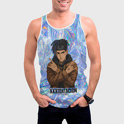 Майка-безрукавка мужская XXXTentacion - скрещенные руки, цвет: 3D-белый — фото 2