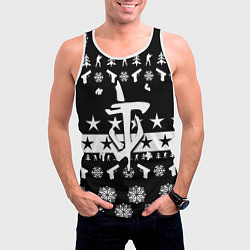 Майка-безрукавка мужская Doom x csgo winter, цвет: 3D-белый — фото 2