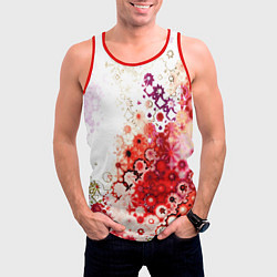 Майка-безрукавка мужская Красный узор на белом, цвет: 3D-красный — фото 2