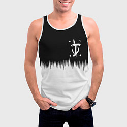 Майка-безрукавка мужская Doom краски черно белый, цвет: 3D-белый — фото 2