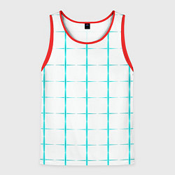 Майка-безрукавка мужская Color white light blue crosses, цвет: 3D-красный