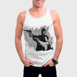 Майка-безрукавка мужская Леон рисунок, цвет: 3D-белый — фото 2