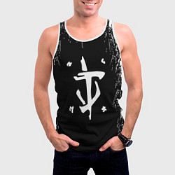 Майка-безрукавка мужская Doom краска белая текстура, цвет: 3D-белый — фото 2