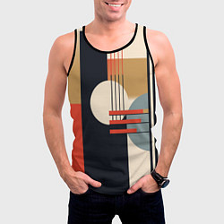 Майка-безрукавка мужская Баухаус - текстура, цвет: 3D-черный — фото 2