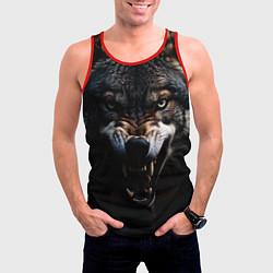 Майка-безрукавка мужская Волчара, цвет: 3D-красный — фото 2