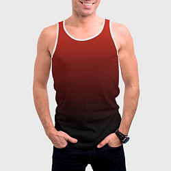 Майка-безрукавка мужская Red gradient, цвет: 3D-белый — фото 2