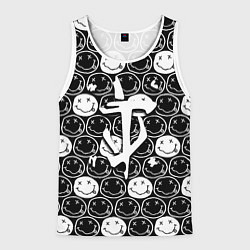 Майка-безрукавка мужская Doom x nirvana pattern, цвет: 3D-белый