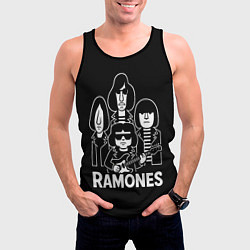 Майка-безрукавка мужская Ramones, силуэты, цвет: 3D-черный — фото 2
