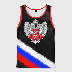 Майка-безрукавка мужская Федерация бокса - триколор, цвет: 3D-красный