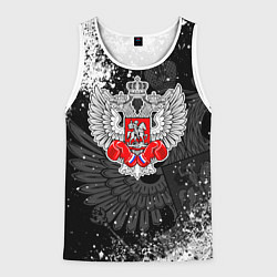 Майка-безрукавка мужская Федерация бокса России - брызги, цвет: 3D-белый
