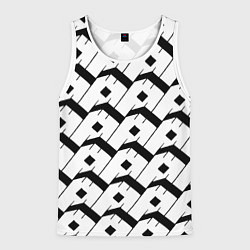 Майка-безрукавка мужская Три буквы: чёрные, цвет: 3D-белый