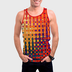 Майка-безрукавка мужская Красно-жёлтый абстракция, цвет: 3D-красный — фото 2