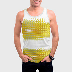 Майка-безрукавка мужская Узорчатые золотые полосы, цвет: 3D-белый — фото 2