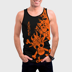 Майка-безрукавка мужская One Piece - Ace, цвет: 3D-черный — фото 2