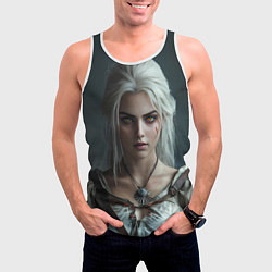 Майка-безрукавка мужская Цири с янтарными глазами, цвет: 3D-белый — фото 2