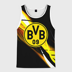 Майка-безрукавка мужская Borussia спортивная геометрия, цвет: 3D-белый