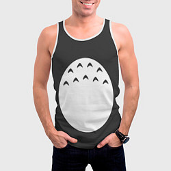 Майка-безрукавка мужская Тоторо живот, цвет: 3D-белый — фото 2