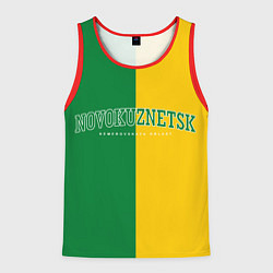 Майка-безрукавка мужская Новокузнецк, зелёно-жёлтый, цвет: 3D-красный