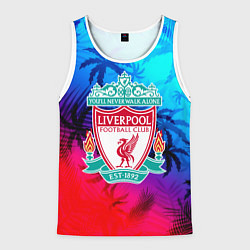 Майка-безрукавка мужская Liverpool неоновые тропики, цвет: 3D-белый