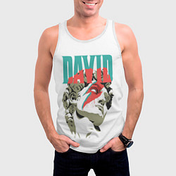 Майка-безрукавка мужская David Bowie статуя Давида, цвет: 3D-белый — фото 2