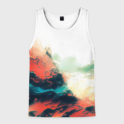 Майка-безрукавка мужская Абстракция с плавными формами краски, цвет: 3D-белый