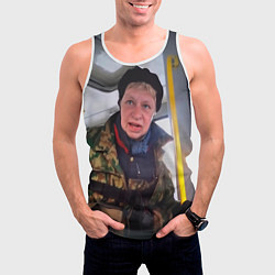 Майка-безрукавка мужская Наталья Морская пехота мем, цвет: 3D-белый — фото 2