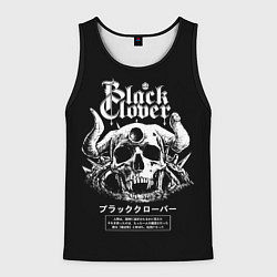 Майка-безрукавка мужская Черный клевер череп, цвет: 3D-черный