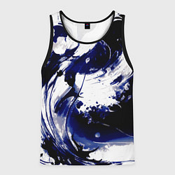 Майка-безрукавка мужская Чёрно-фиолетовый абстракция волна, цвет: 3D-черный
