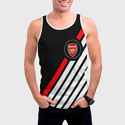 Майка-безрукавка мужская Арсенал геометрия полосы, цвет: 3D-белый — фото 2