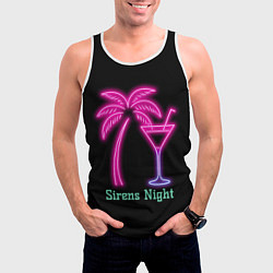 Майка-безрукавка мужская Sirens night, цвет: 3D-белый — фото 2