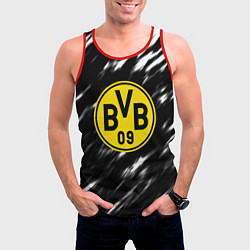 Майка-безрукавка мужская Borussia штрихи красок текстура, цвет: 3D-красный — фото 2
