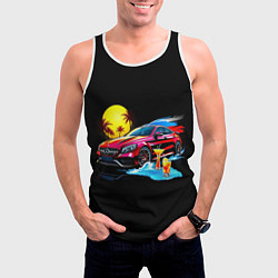 Майка-безрукавка мужская Mercedes amg, цвет: 3D-белый — фото 2