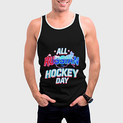 Майка-безрукавка мужская Hockey day, цвет: 3D-белый — фото 2