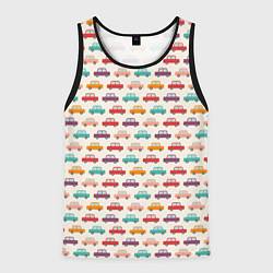 Мужская майка без рукавов Цветные машинки паттерн