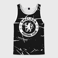Майка-безрукавка мужская Челси штрихи красок белые, цвет: 3D-белый