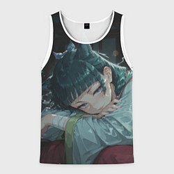 Майка-безрукавка мужская Маомао с кошачьими ушками, цвет: 3D-белый