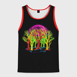 Майка-безрукавка мужская Neon trees, цвет: 3D-красный