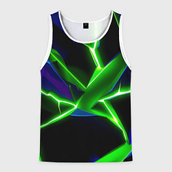 Майка-безрукавка мужская Green glow, цвет: 3D-белый