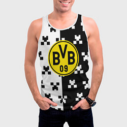Майка-безрукавка мужская Borussia pattern minecraft, цвет: 3D-белый — фото 2