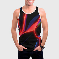 Майка-безрукавка мужская Neon red, цвет: 3D-белый — фото 2