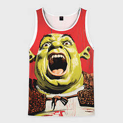 Майка-безрукавка мужская Орущий Шрек, цвет: 3D-белый
